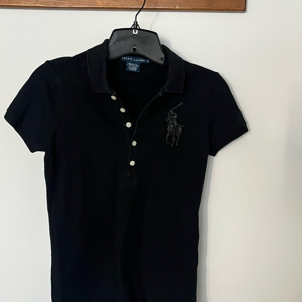 Ralph Lauren Black Polo with Embroidered Pony